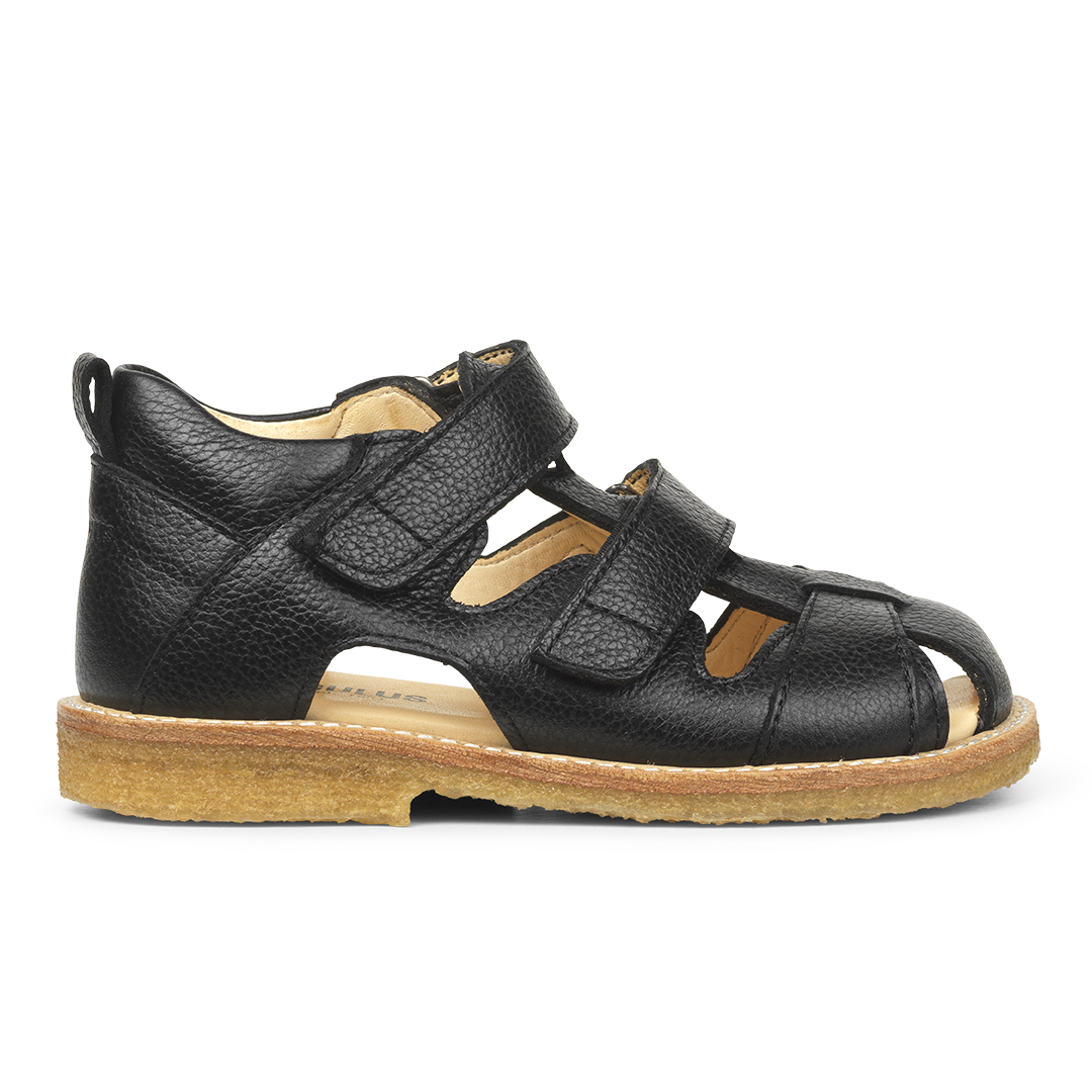 0505-101 Sandal med velcro lukning - BLACK