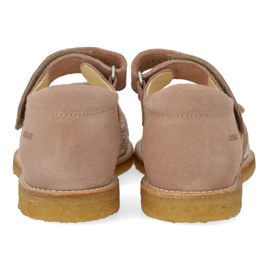 Sandal med funklende glitterdetalje