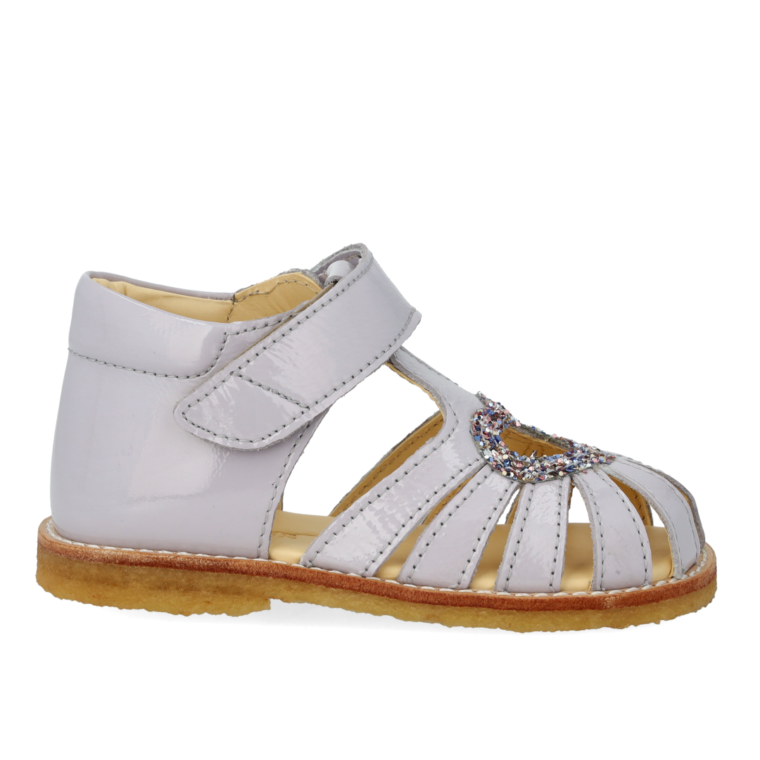 Hjertesandal med glitter og velcrolukning