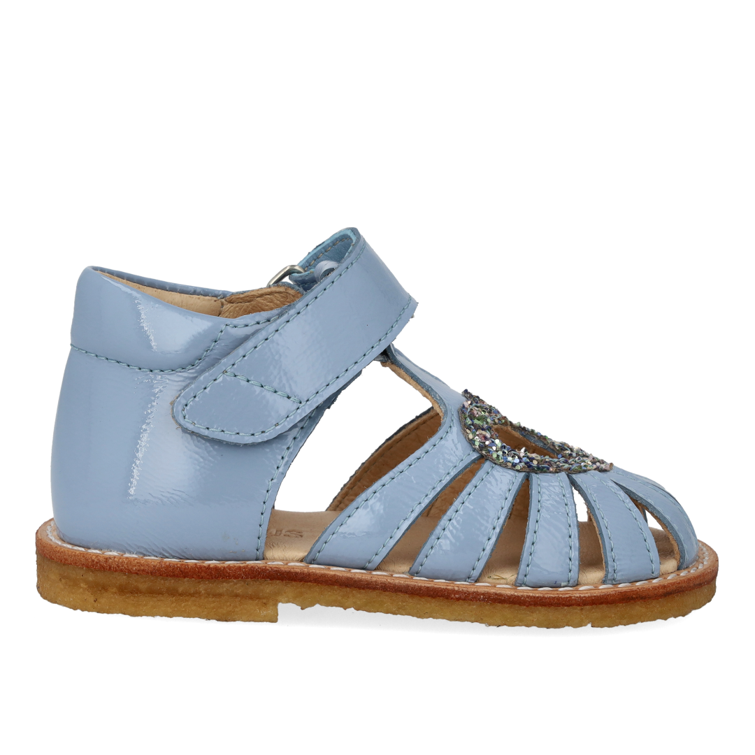 Hjertesandal med glitter og velcrolukning