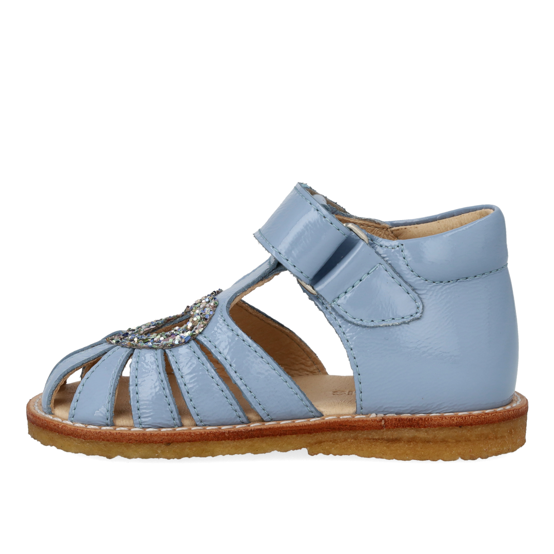 Hjertesandal med glitter og velcrolukning