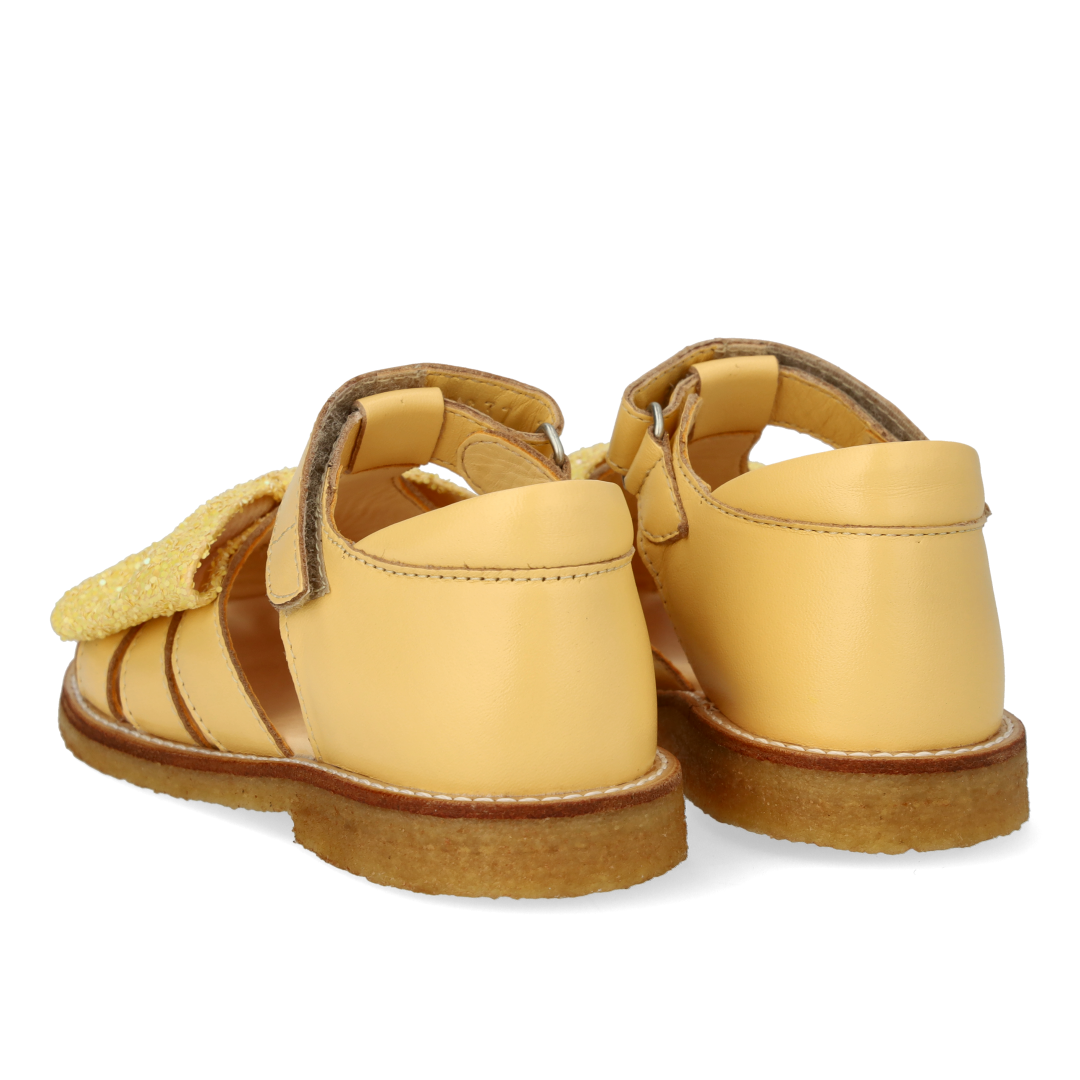 Sandal med glittersløjfe og velcrolukning