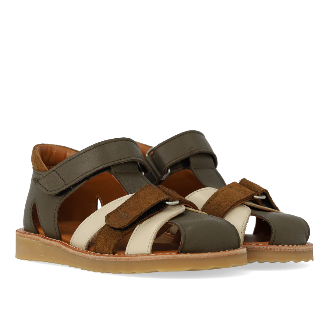 Colour block lædersandal