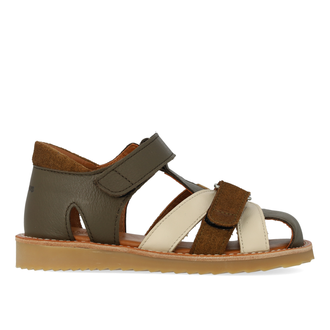 Colour block lædersandal