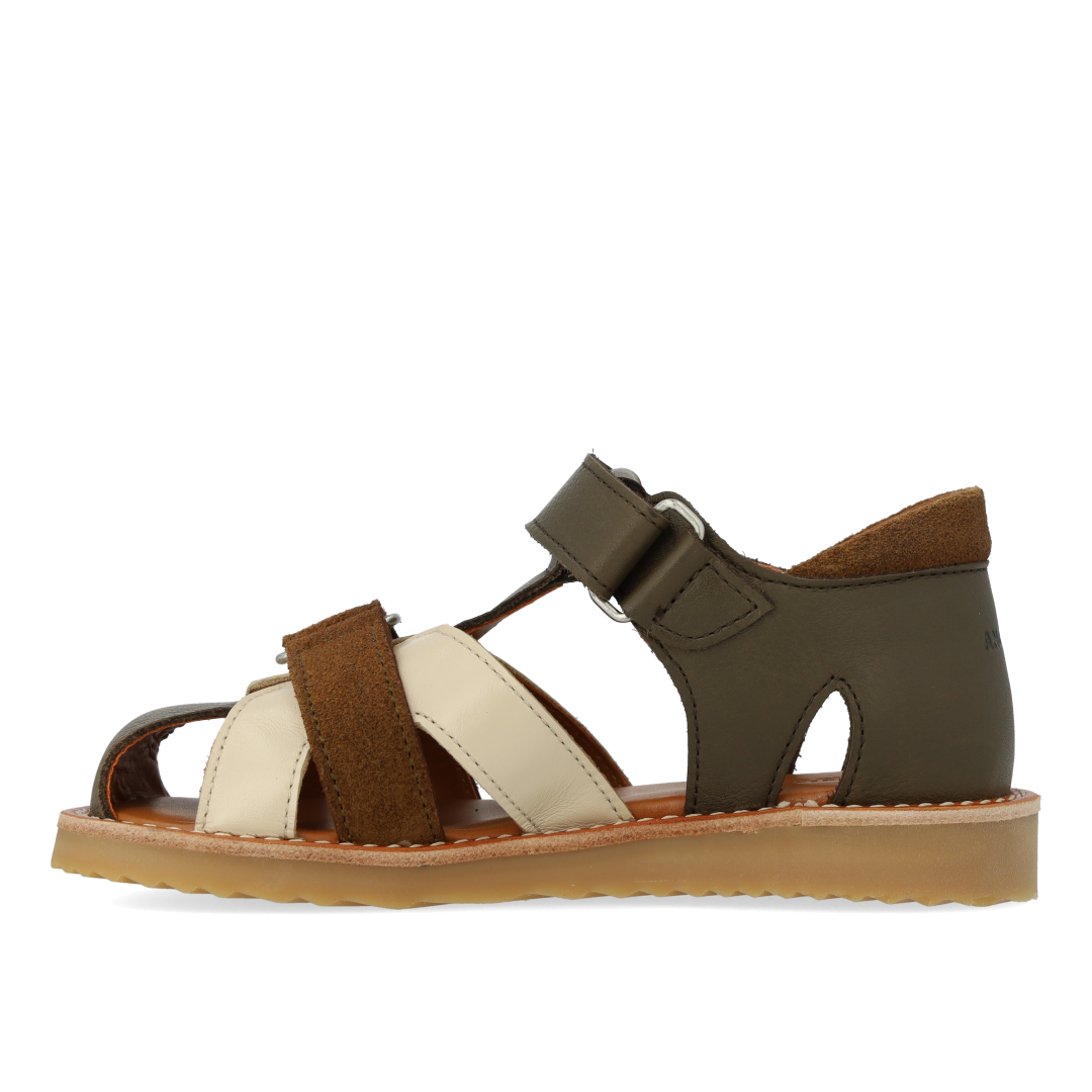 Colour block lædersandal