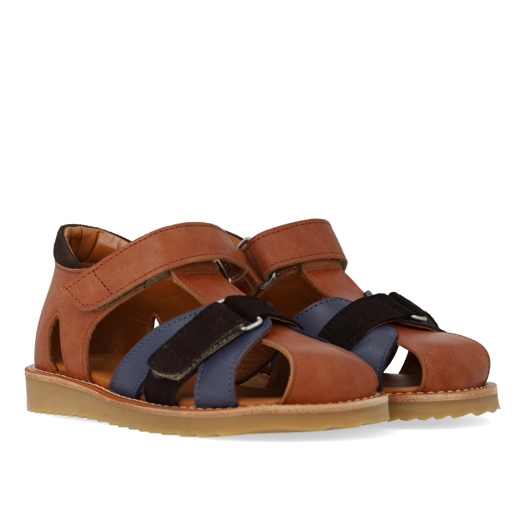 Colour block lædersandal
