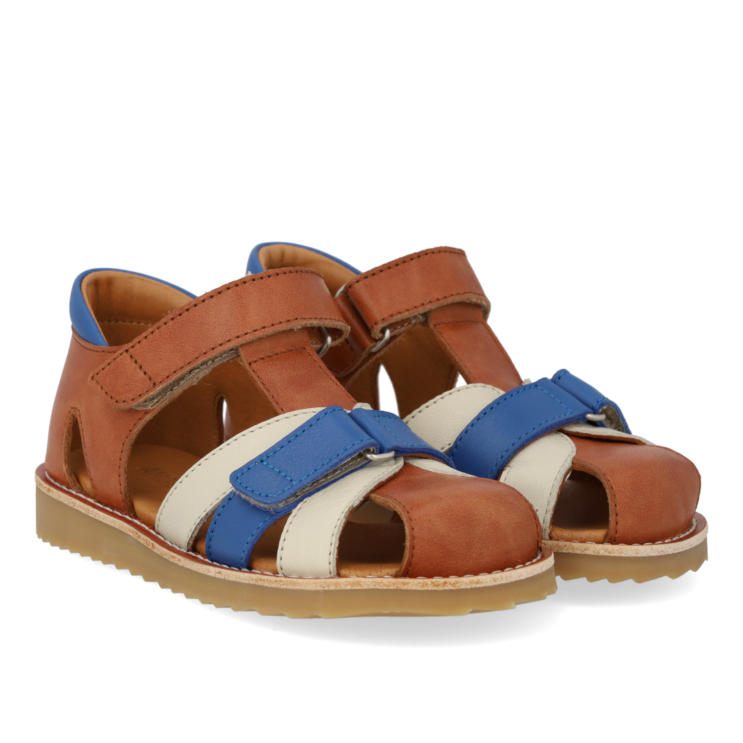 Colour block lædersandal