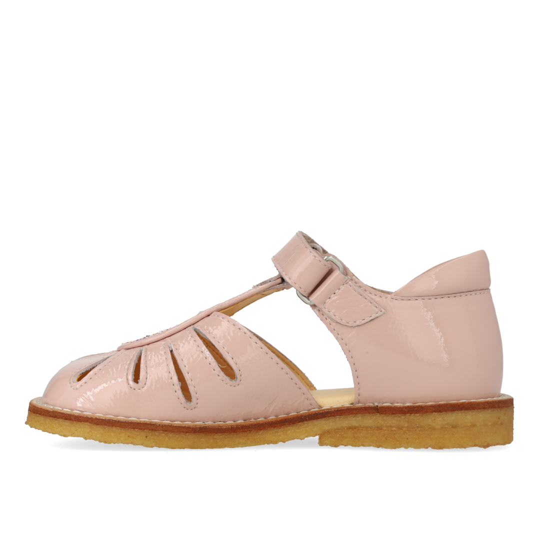 Sandal med dråbedetalje i funklende glitter