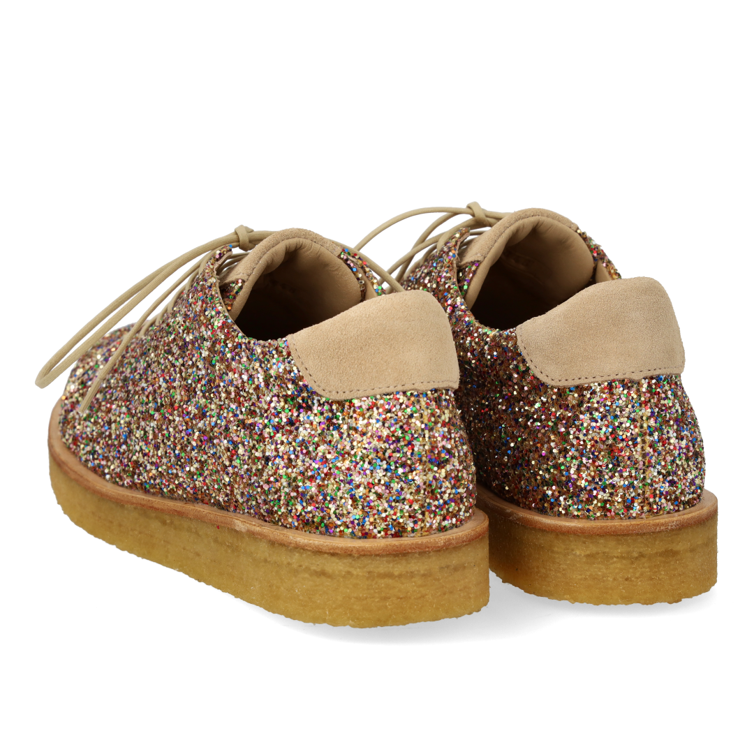 Sneaker i glitter på plateausål