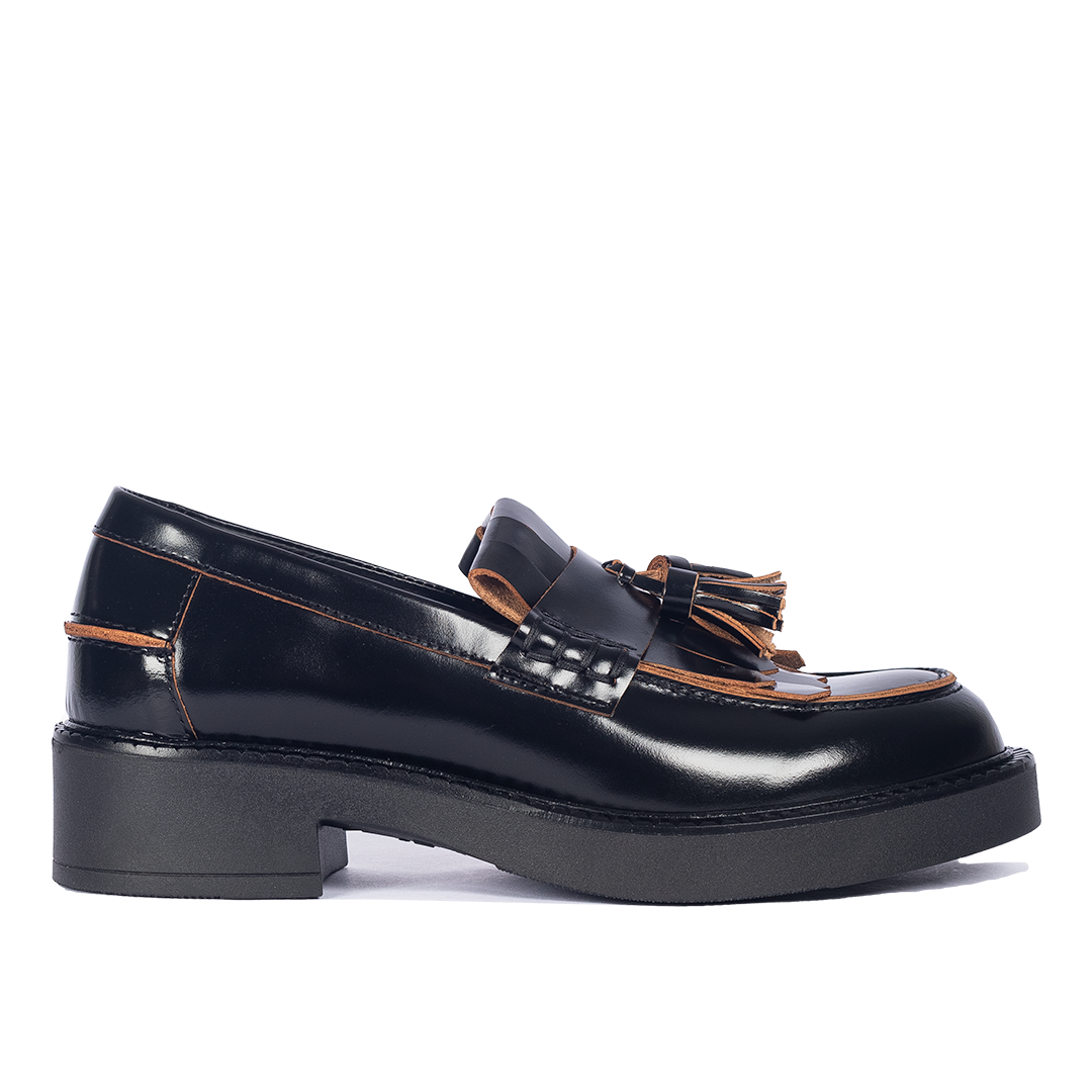 Chunky Penny loafer med frynser og kvastdetalje