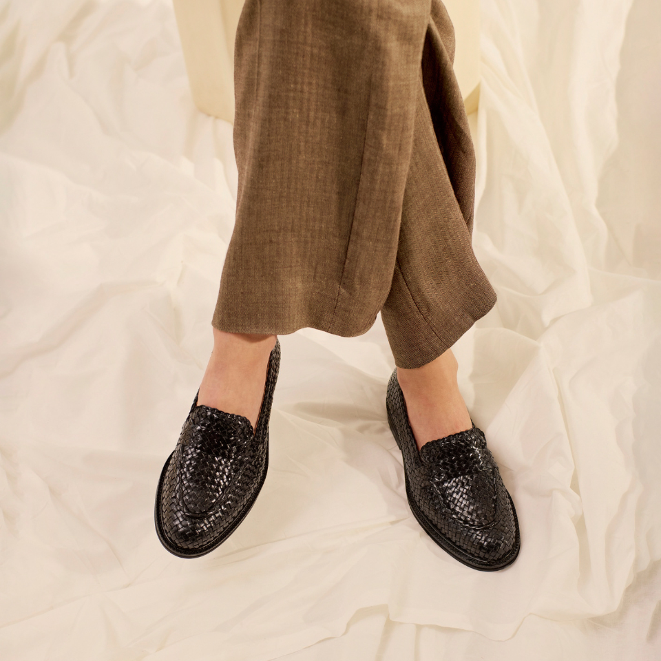 Håndflettet penny loafer