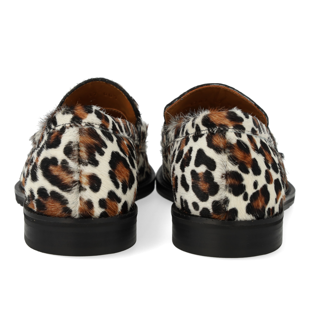 Klassisk Penny loafer i mønstret pony-pels