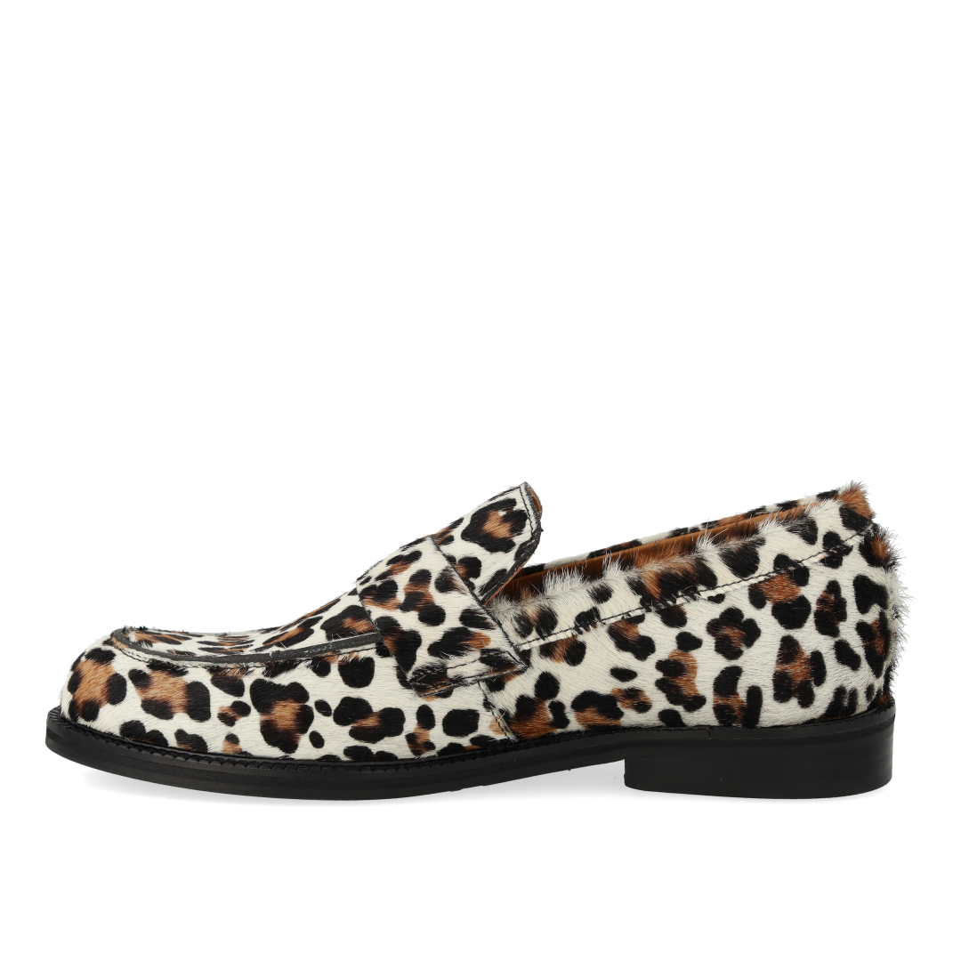 Klassisk Penny loafer i mønstret pony-pels