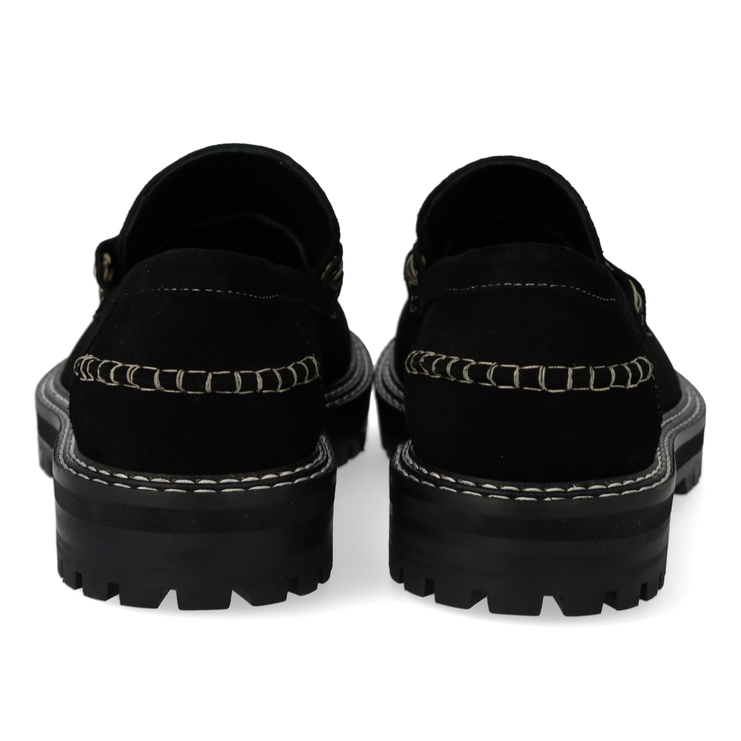 Penny loafer med kontraststikninger
