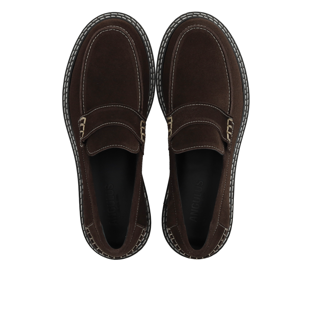 Penny loafer med kontraststikninger