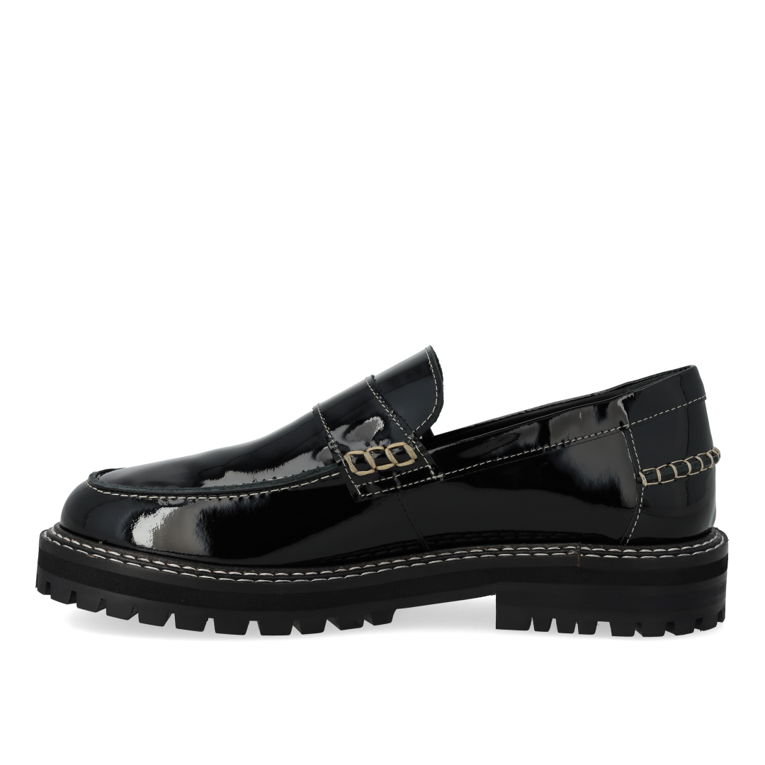 Penny loafer med kontraststikninger