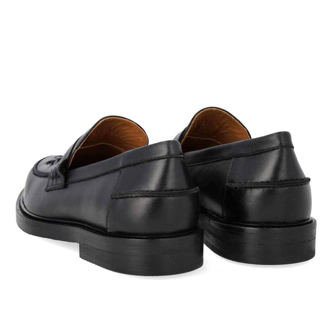 Penny loafer med håndflettet detalje