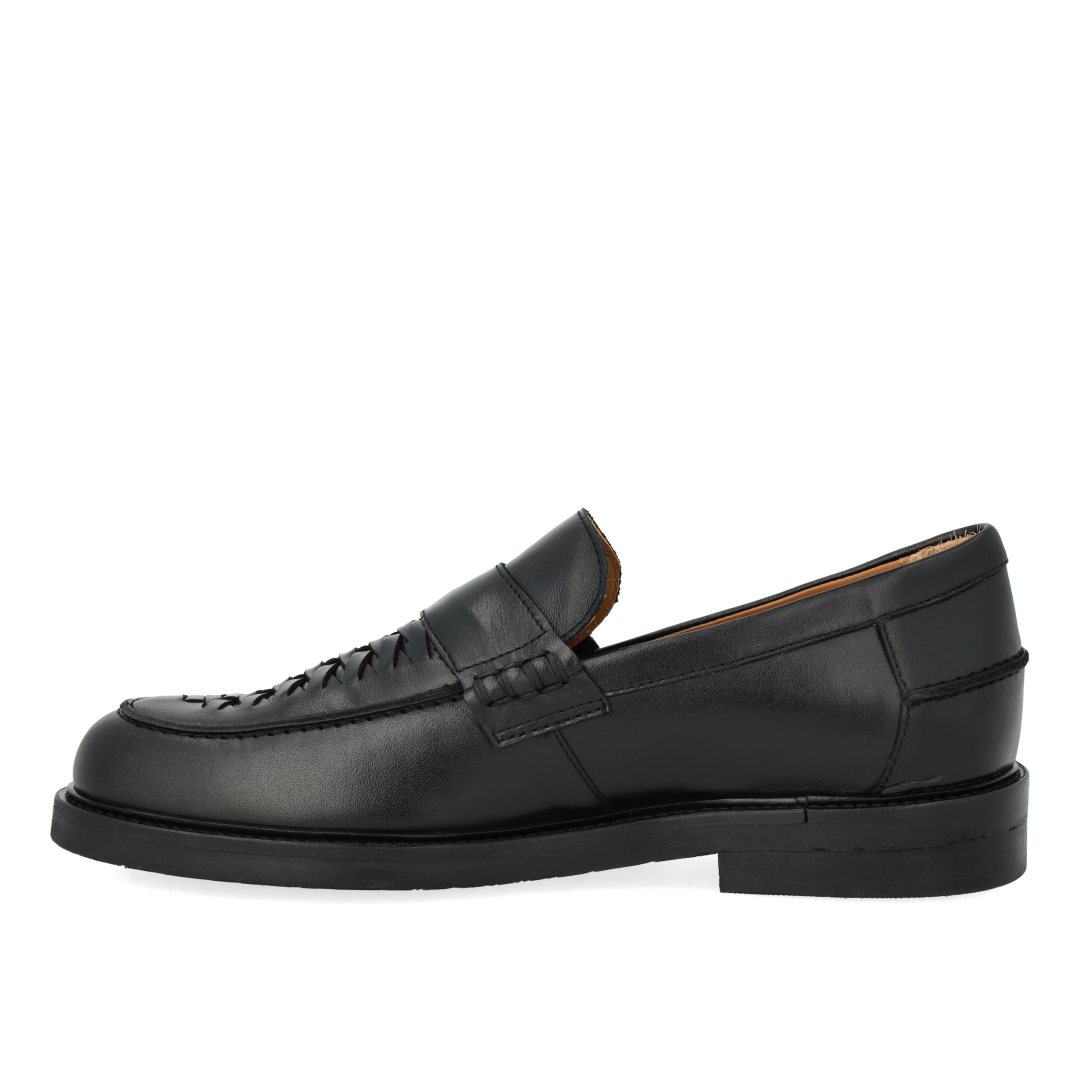 Penny loafer med håndflettet detalje