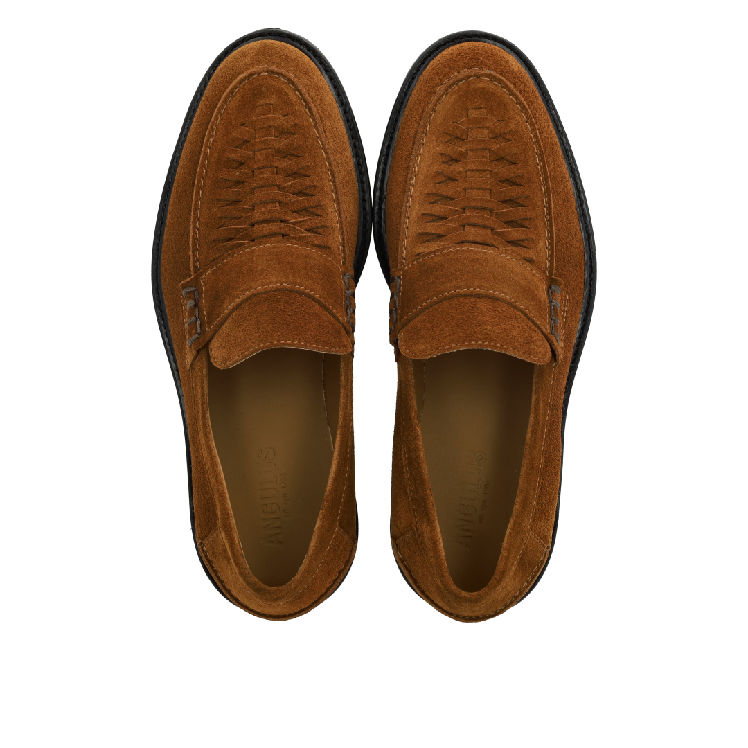 Penny loafer med håndflettet detalje