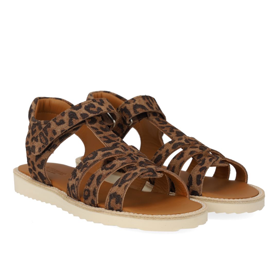 Sandal med T-rem og velcrolukning
