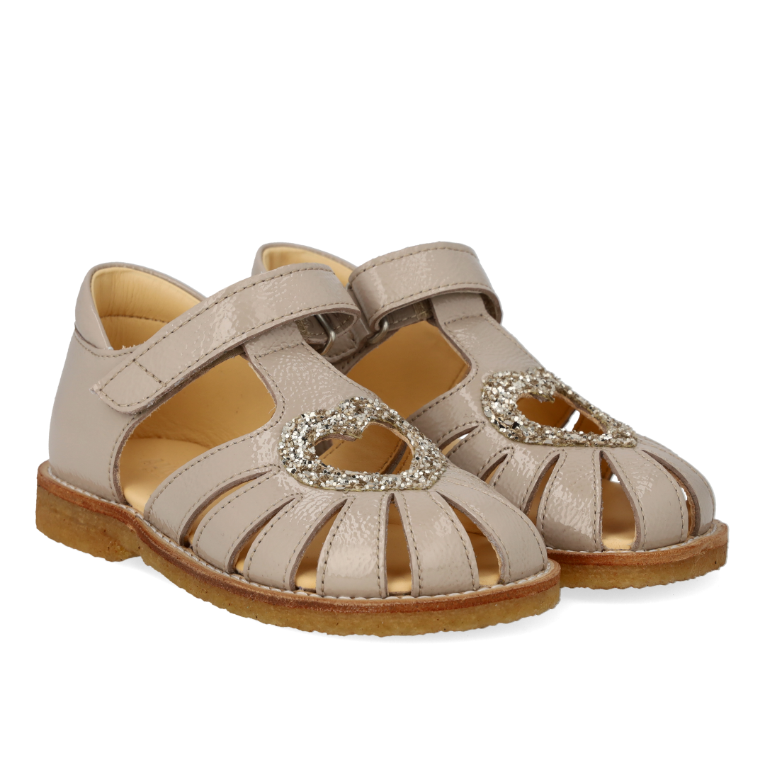Hjertesandal med glitter hjerte