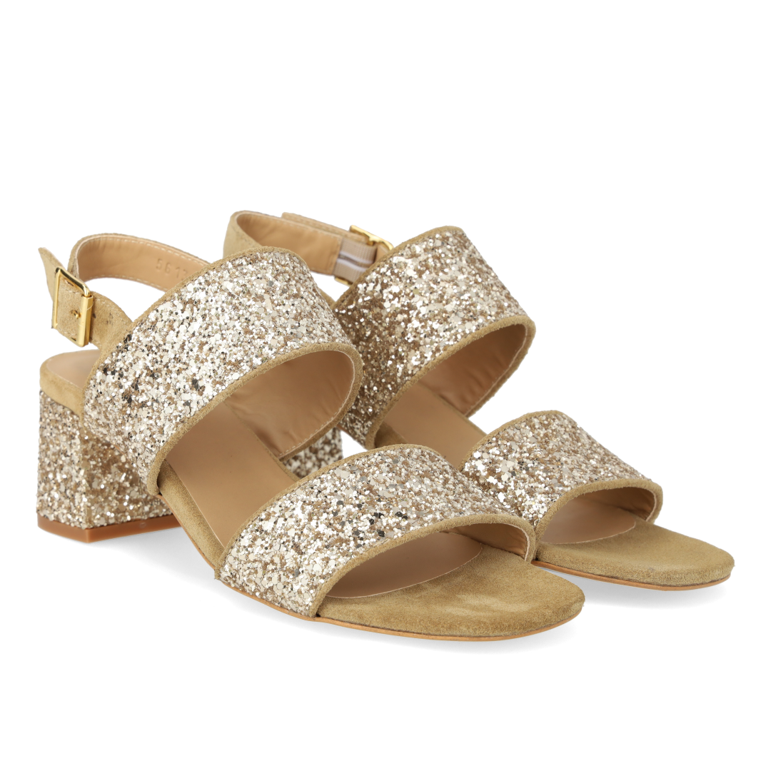 Remsandal i funklende glitter