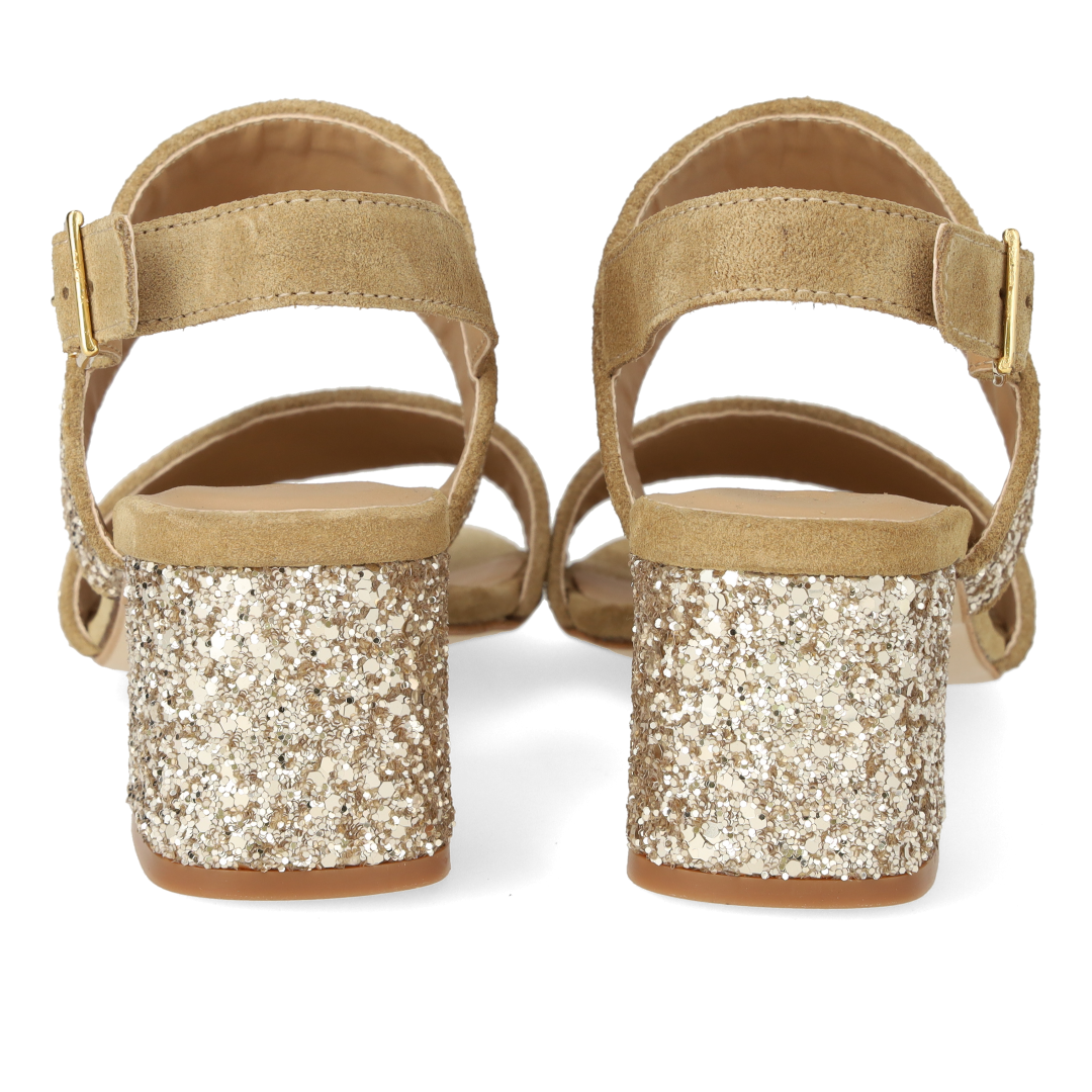 Remsandal i funklende glitter