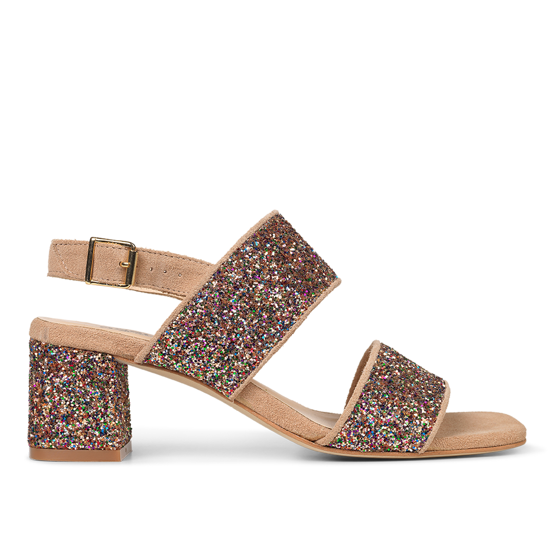 Remsandal i funklende glitter