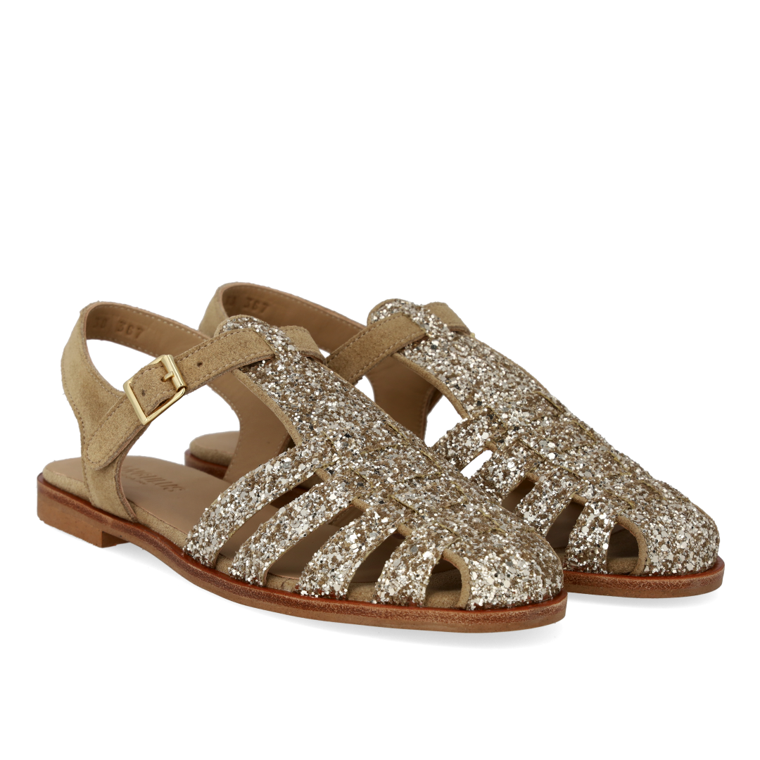Klassisk Fisherman’s sandal med funklende glitter