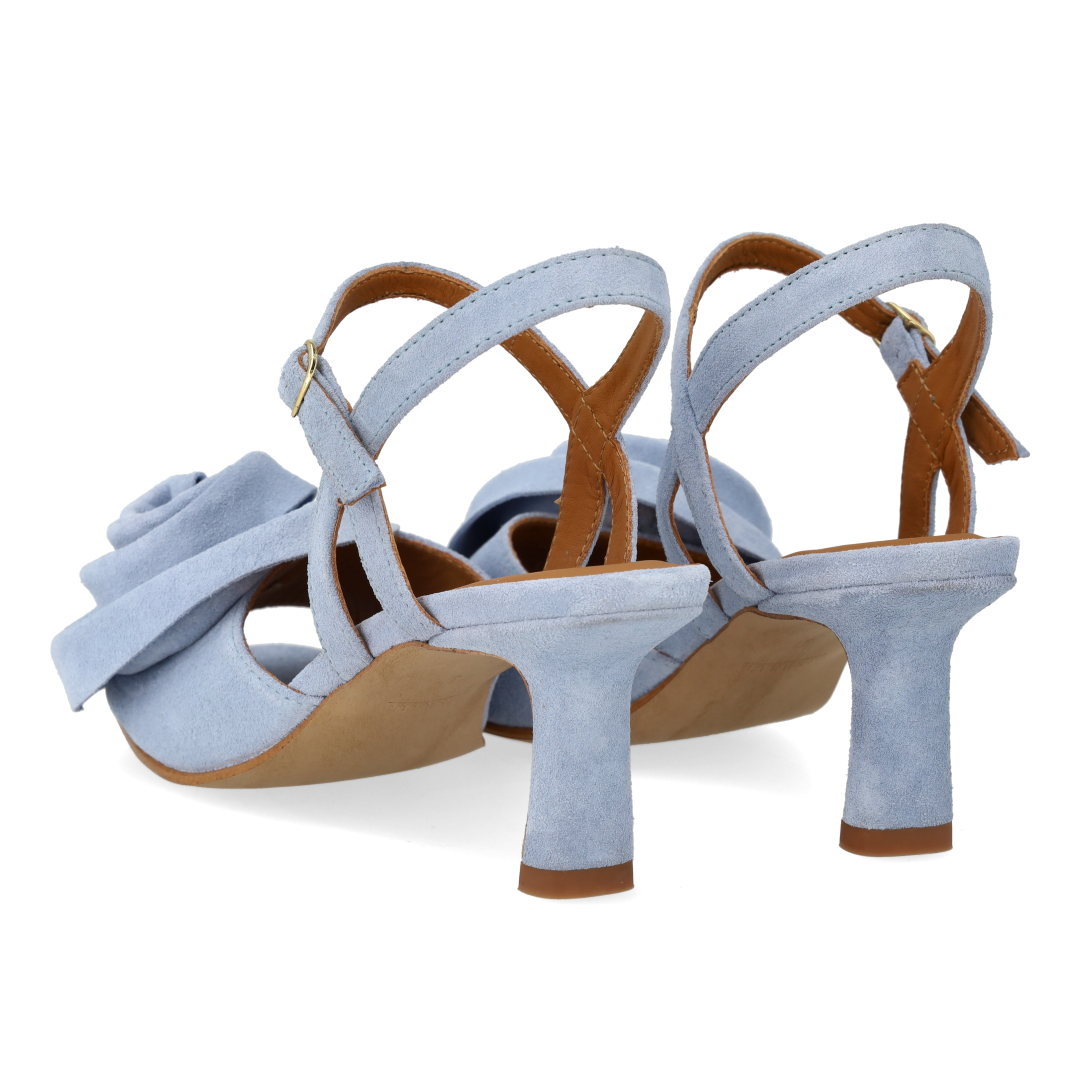 Højhælet Sandal med voluminøs rosedetalje