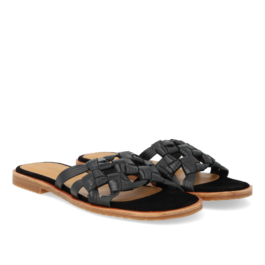 Slip-on sandal med fletdetalje