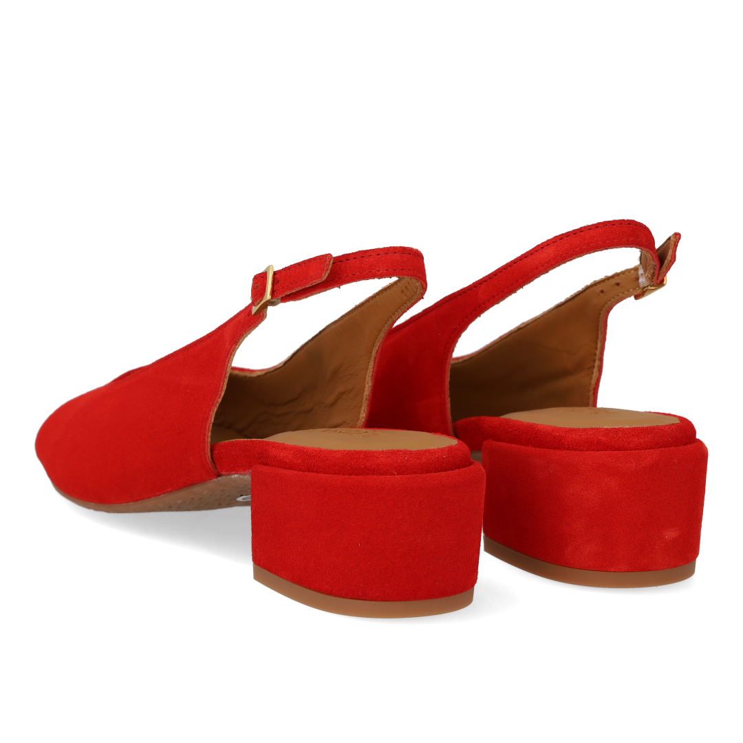 Højhælet slingback sandal med åben tå