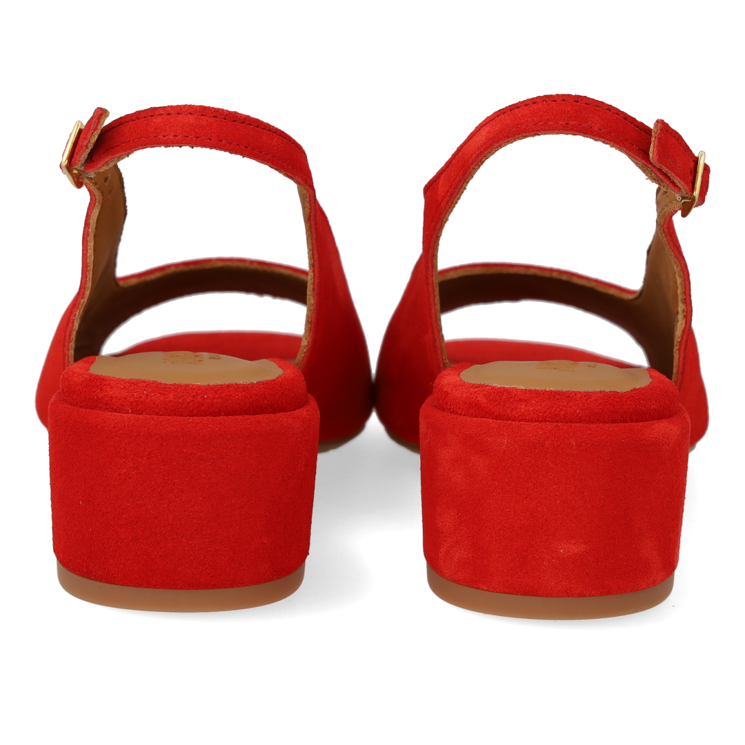 Højhælet slingback sandal med åben tå