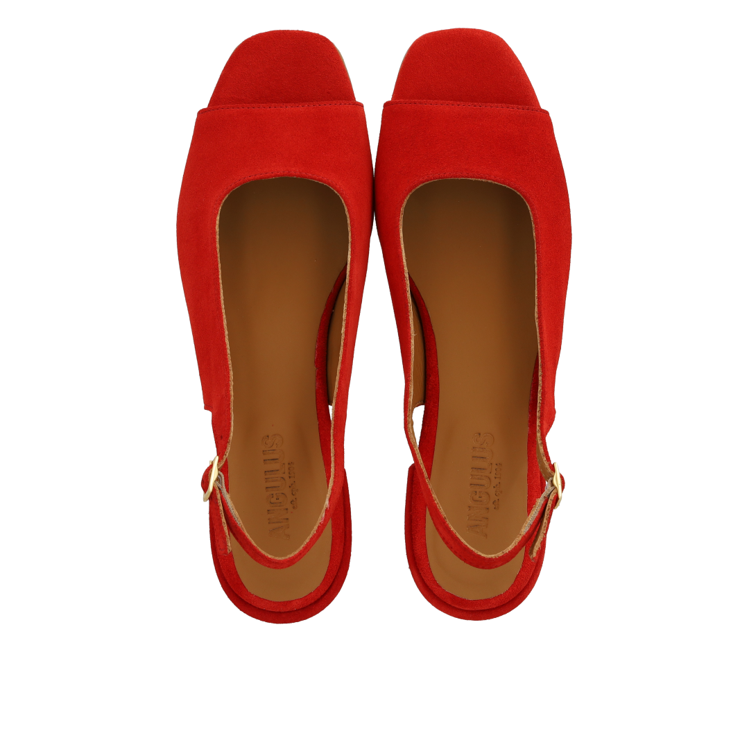 Højhælet slingback sandal med åben tå