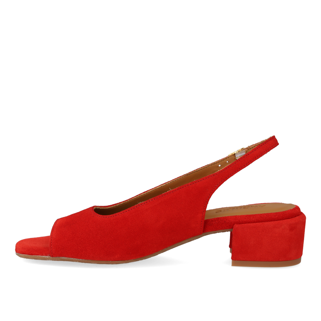 Højhælet slingback sandal med åben tå