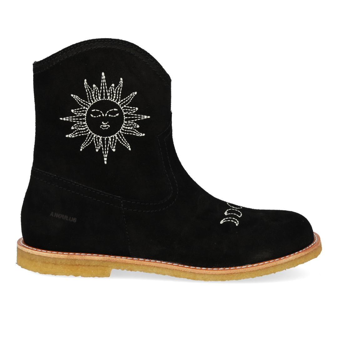 Cowboy støvle med sol- og månebroderi