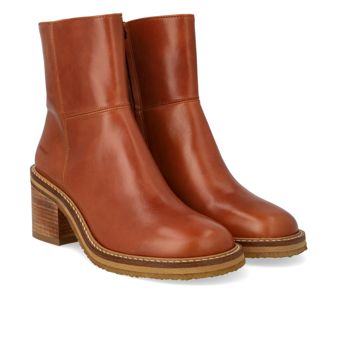 Støvlet på blokhæl med lynlås