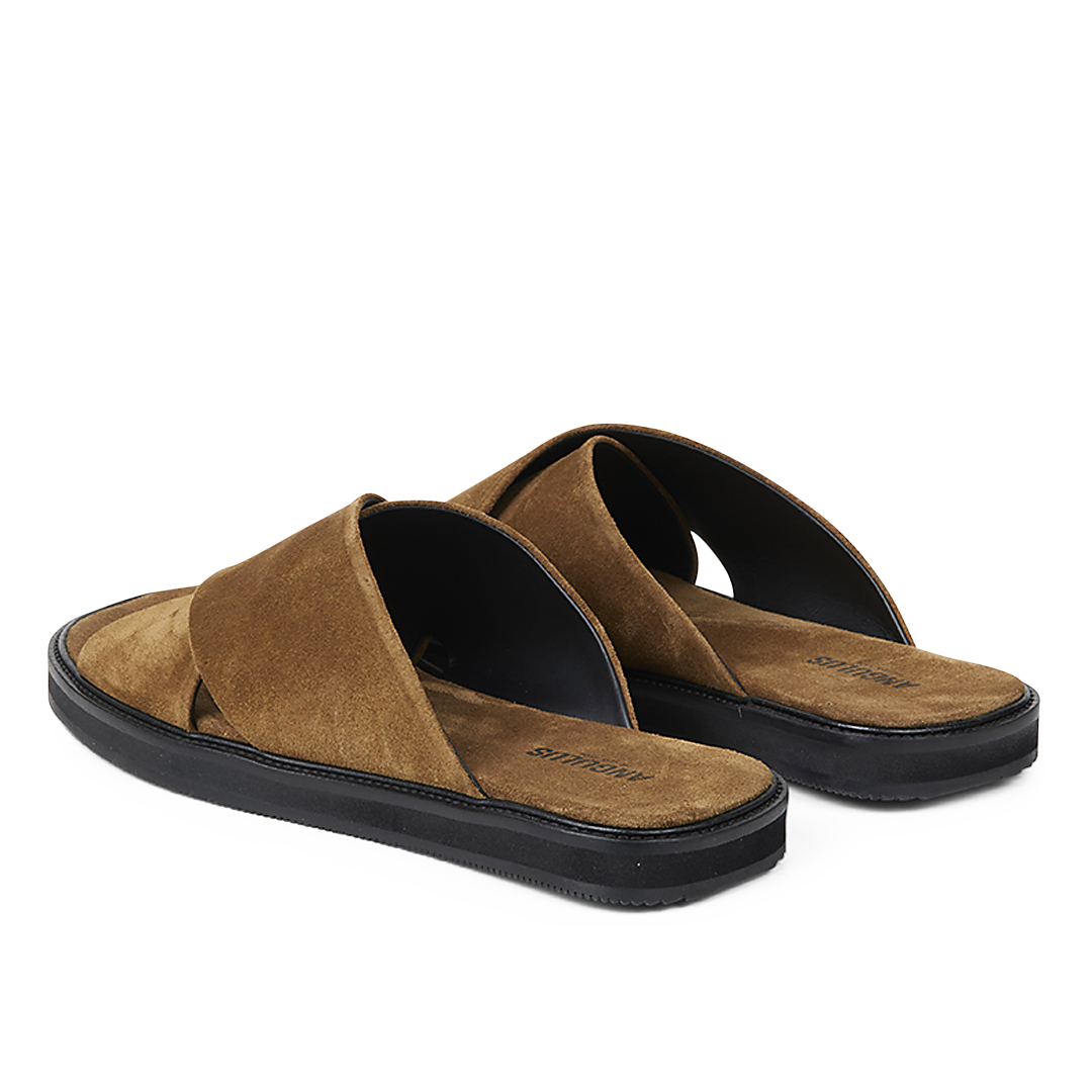 Slip-on kryds lædersandal