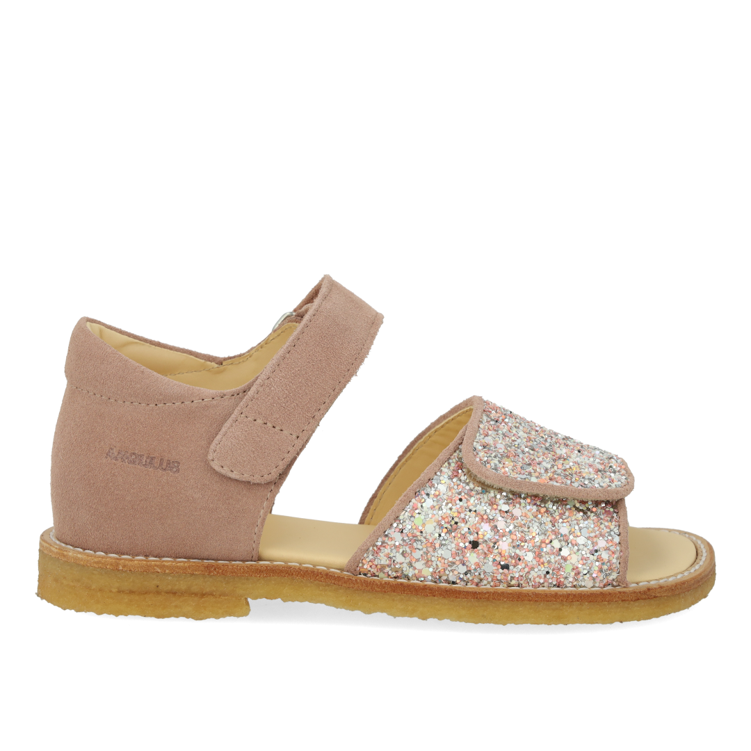 Sandal med funklende glitterdetalje