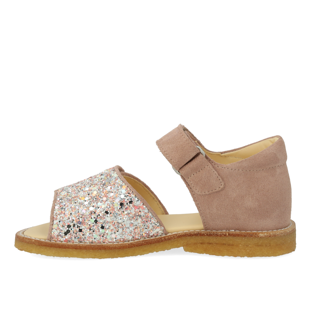 Sandal med funklende glitterdetalje