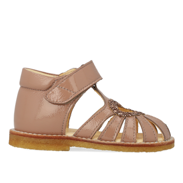 Hjertesandal med glitter og velcrolukning