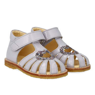 Hjertesandal med glitter og velcrolukning