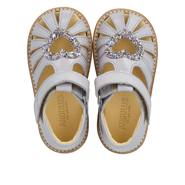 Hjertesandal med glitter og velcrolukning