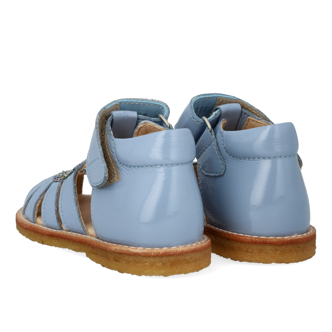 Hjertesandal med glitter og velcrolukning