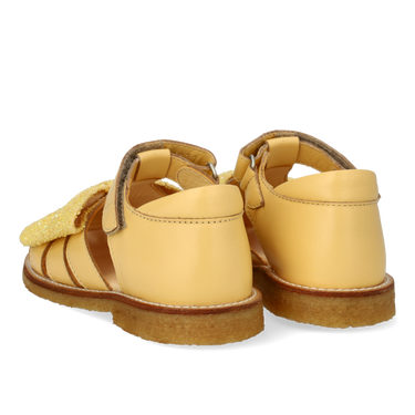 Sandal med glittersløjfe og velcrolukning