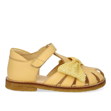 Sandal med glittersløjfe og velcrolukning