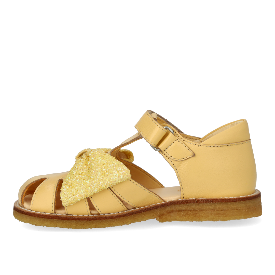Sandal med glittersløjfe og velcrolukning