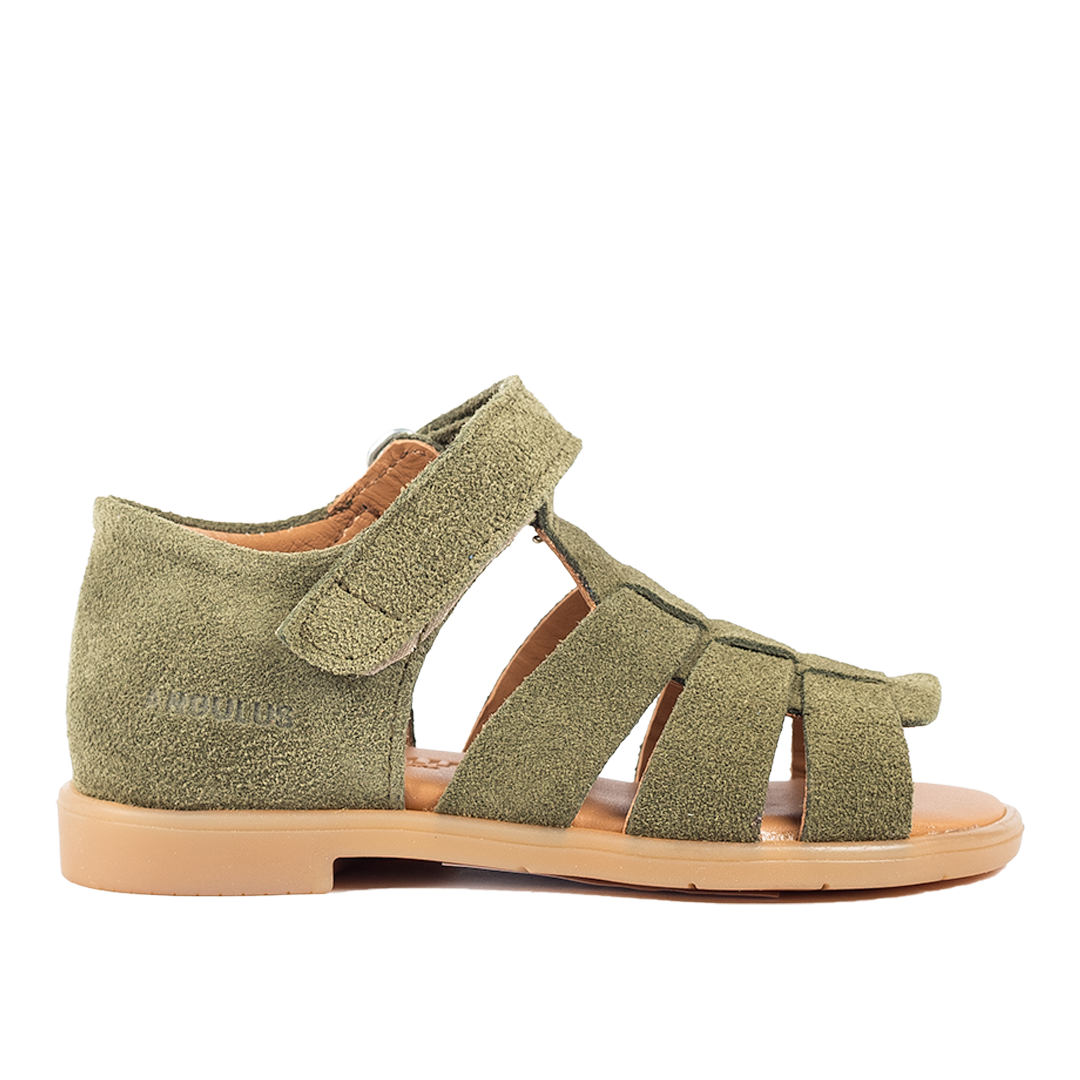 Begynder sandal med åben tå og velcrolukning