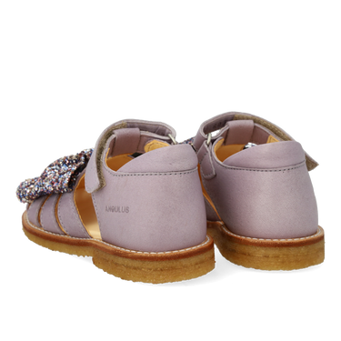 Begynder sandal med glittersløjfe og velcrolukning