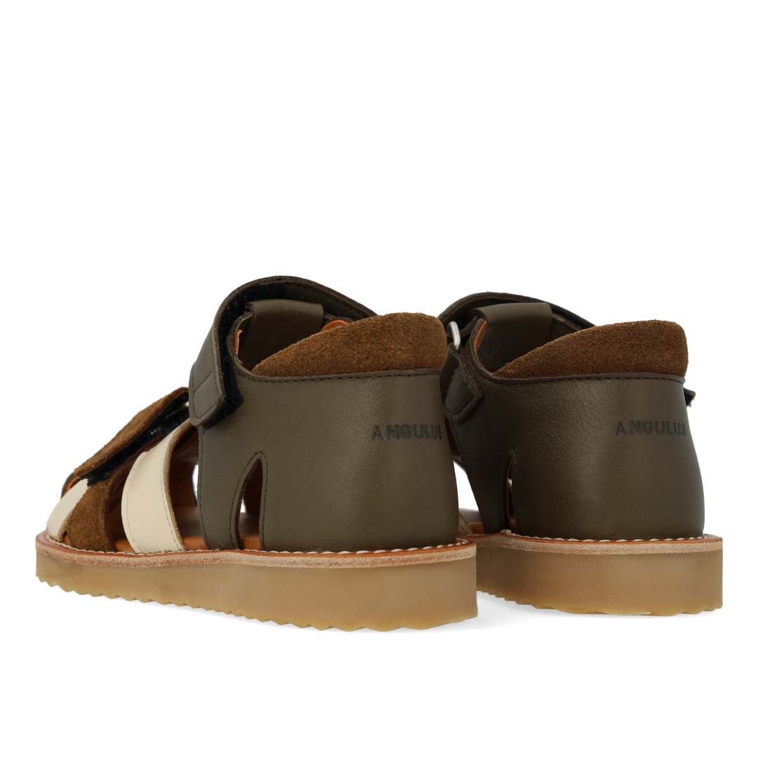 Colour block lædersandal